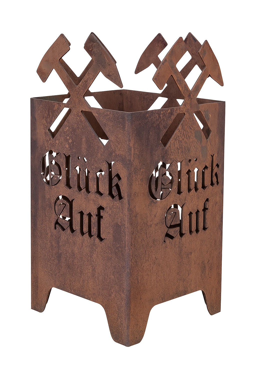 Mini - Feuerkorb Glück Auf inkl. Partylicht