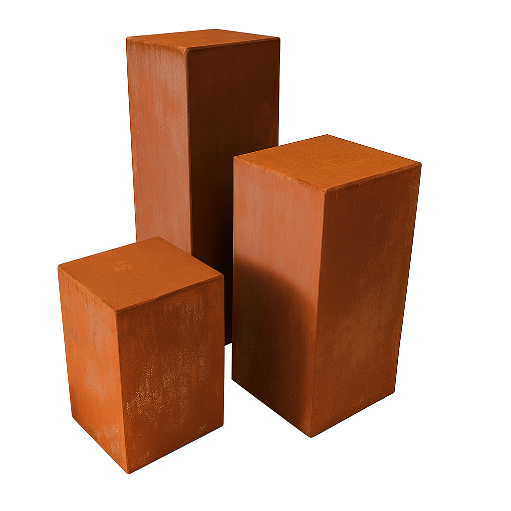 Edelrost Säule schlicht 30 x 30cm verschiedene Ausführungen