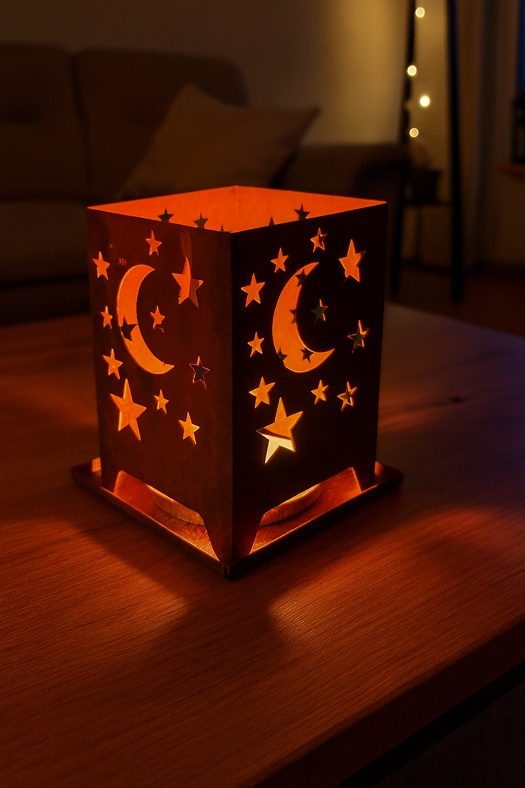 Mini - Feuerkorb Mond-Sterne inkl. Partylicht