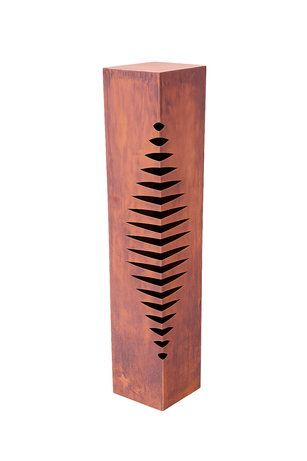 Edelrost Säule Schlitze abstrakt