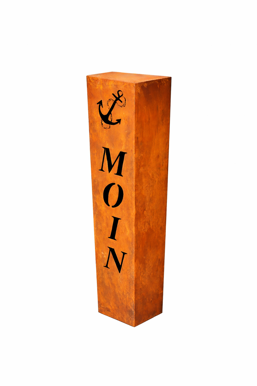 Edelrost Säule Moin mit Anker