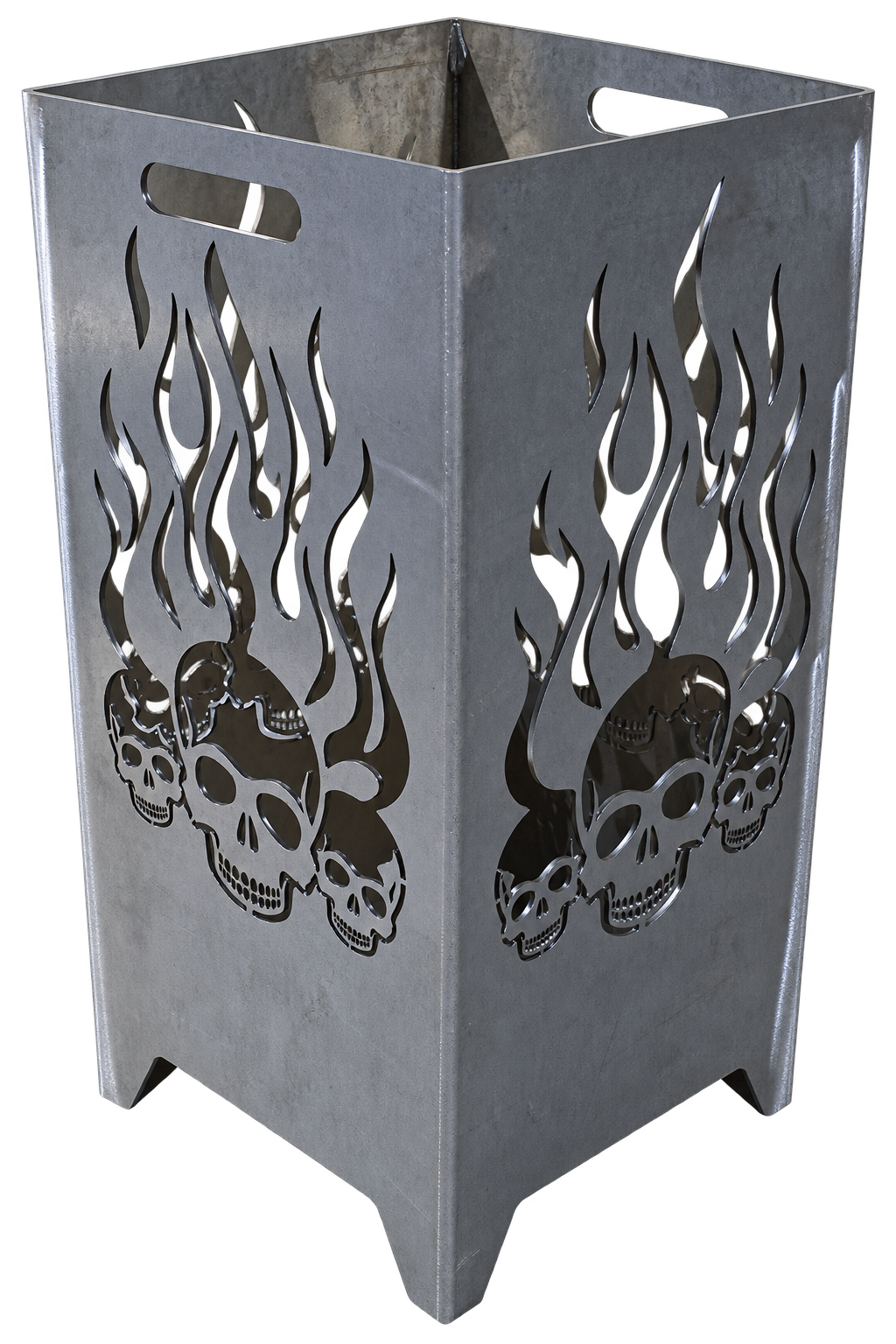 Feuerkorb Flaming Skulls 75cm mit Griffmulden