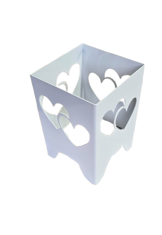 Windlicht DOPPELTE HERZEN Tischdeko Metall 10x10x15cm 