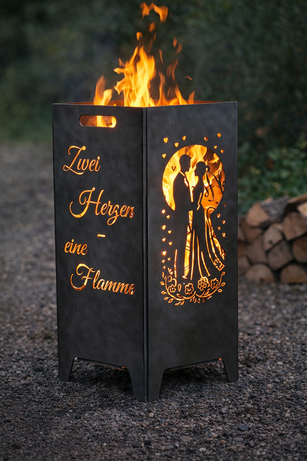 Feuerkorb Hochzeit personalisiert 75cm