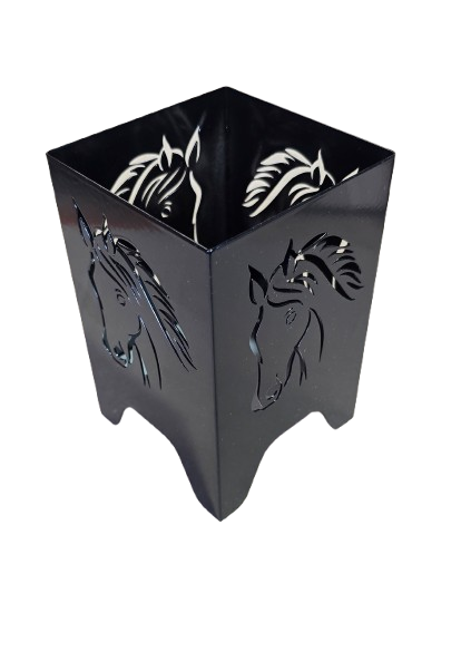 Windlicht PFERD Tischdeko Metall 10x10x15cm