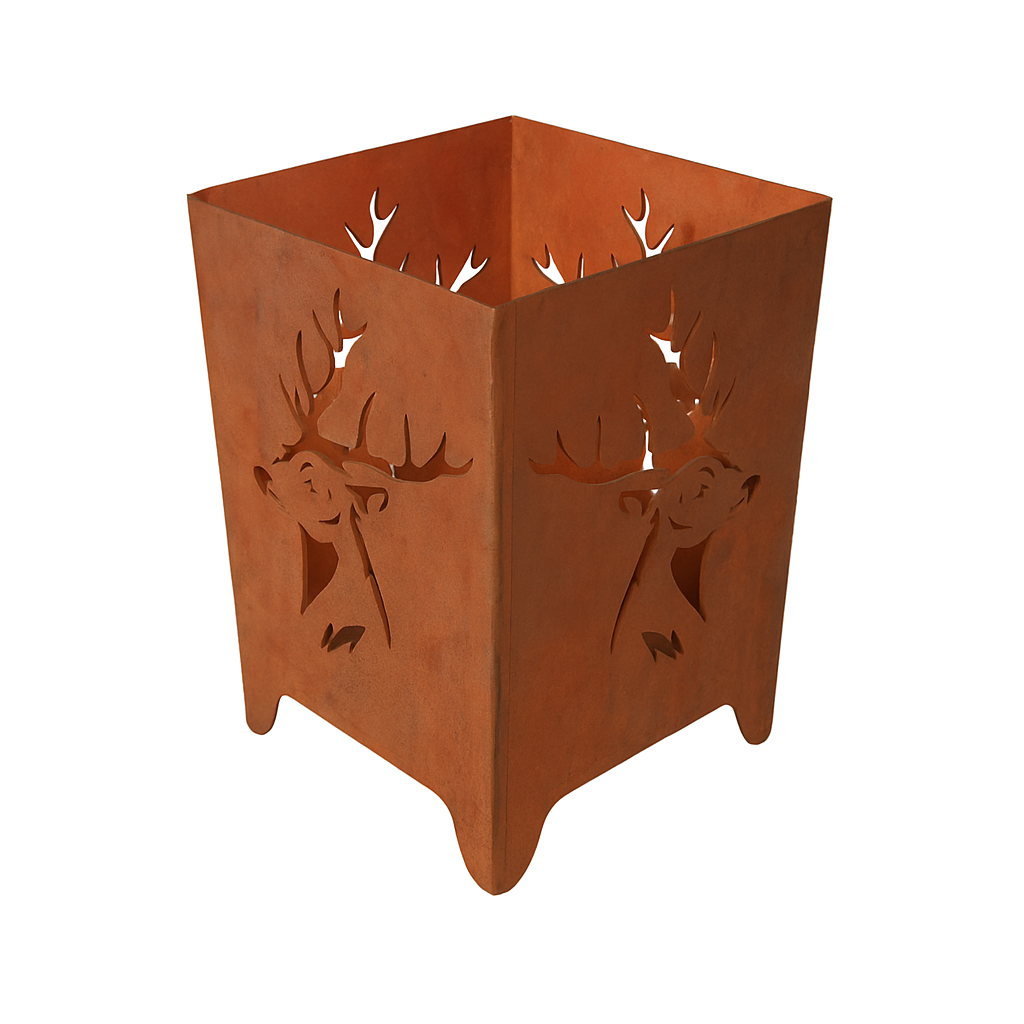 Mini - Feuerkorb Hirschkopf inkl. Partylicht