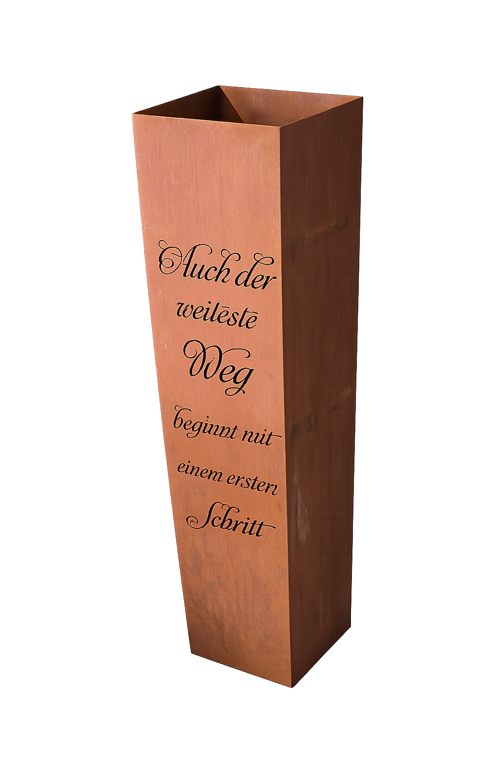 Edelrost Säule Auch der weiteste Weg... 30x30x100cm