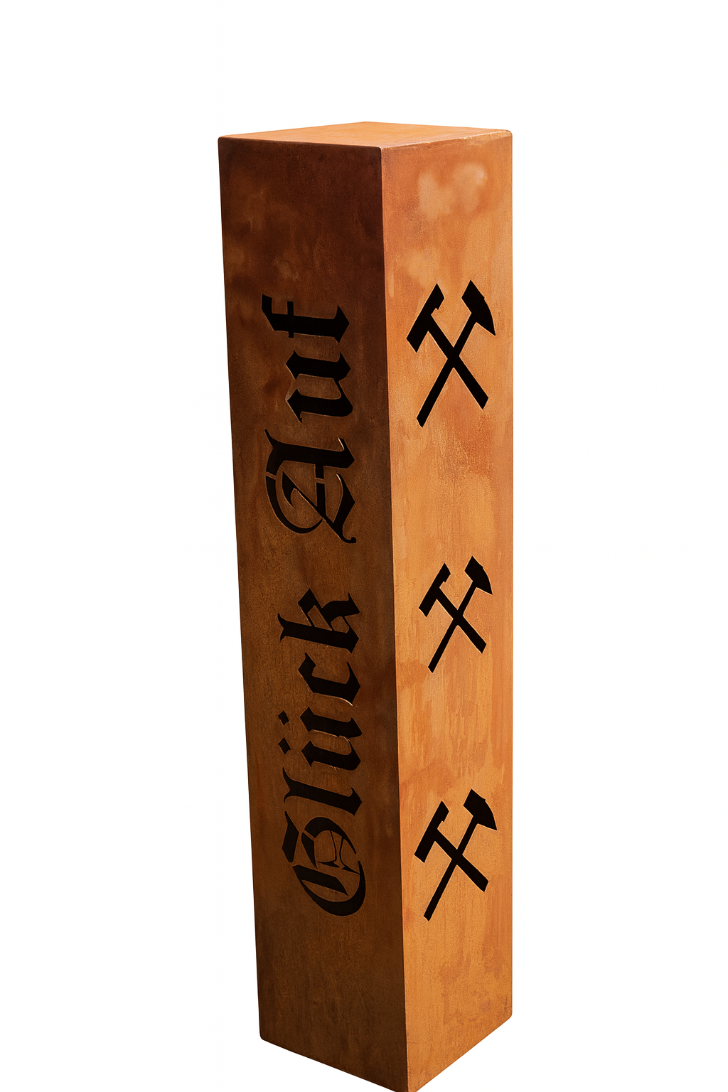 Edelrost Säule Glück Auf... 100cm