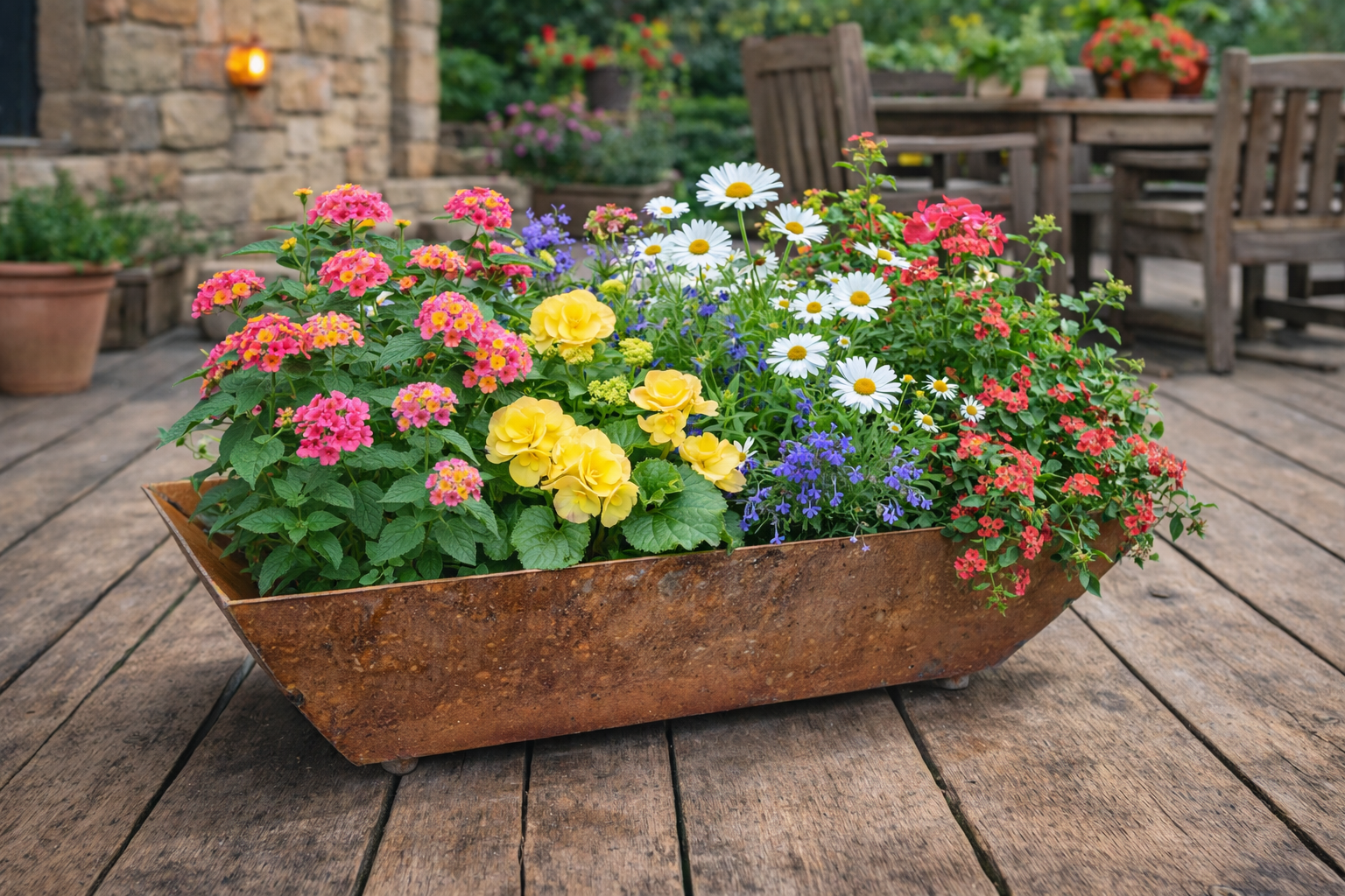 Edelrost Schale Rechteck 40 x 20cm