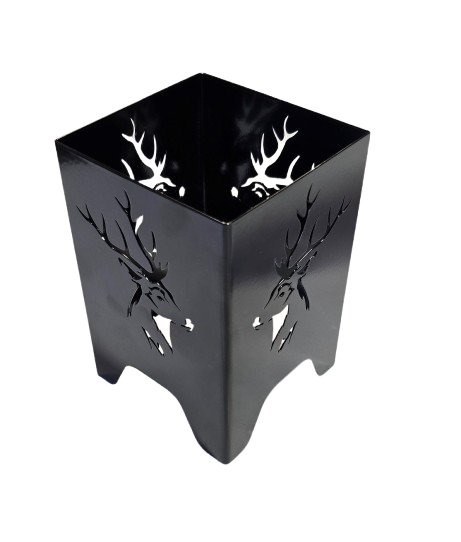 Windlicht HIRSCHKOPF Tischdeko Metall 10x10x15cm
