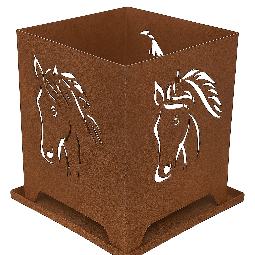 Mini - Feuerkorb Pferdekopf inkl. Partylicht