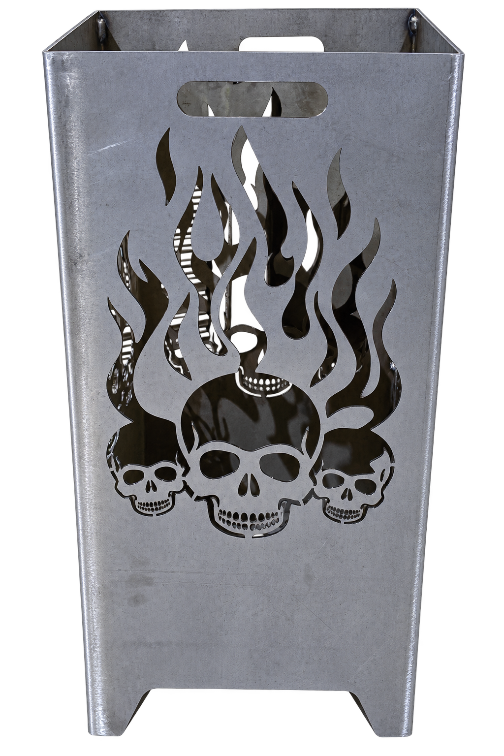 Feuerkorb Flaming Skulls 75cm mit Griffmulden