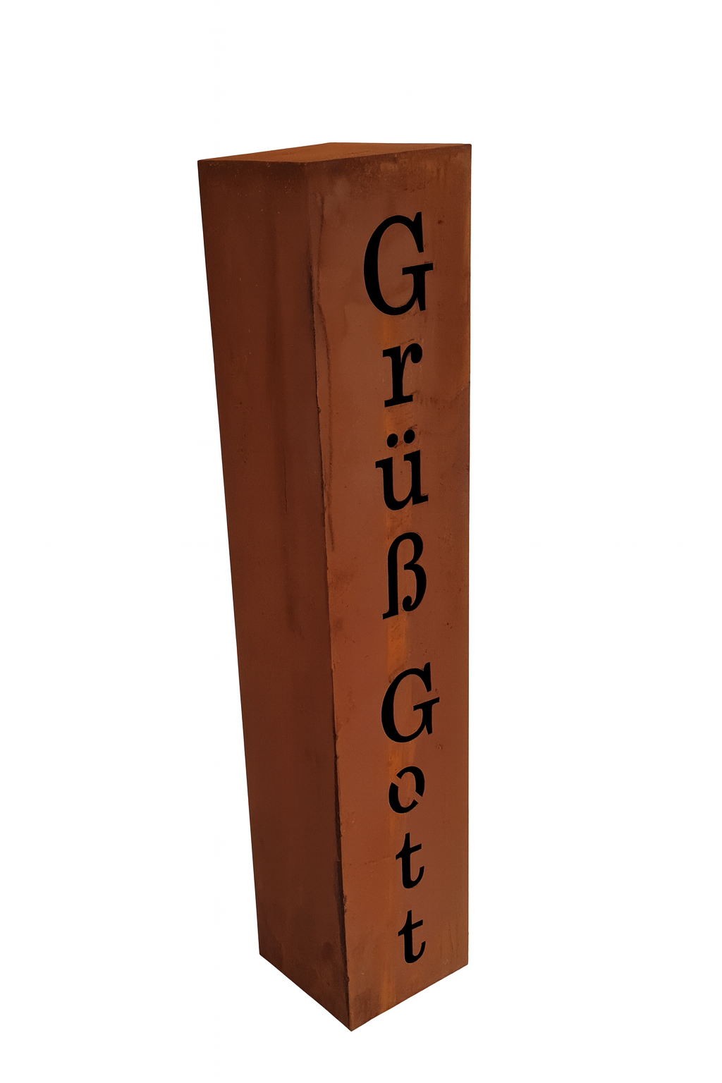 Edelrost Säule Grüß Gott 100cm