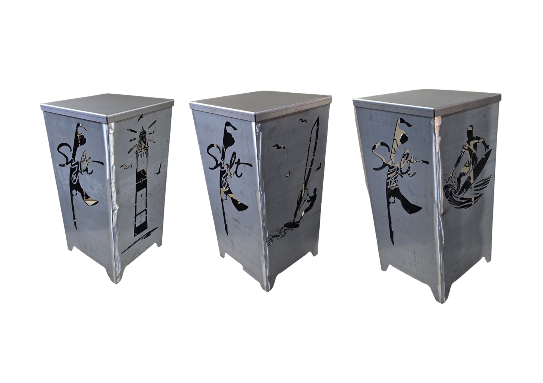 Feuerkorb SYLT Insel Surfer Wellenreiter Leuchtturm 75cm Feuerkorb SYLT Insel Surfer Wellenreiter Leuchtturm 75cm