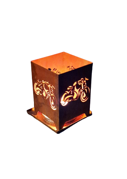 Mini - Feuerkorb Motorrad inkl. Partylicht