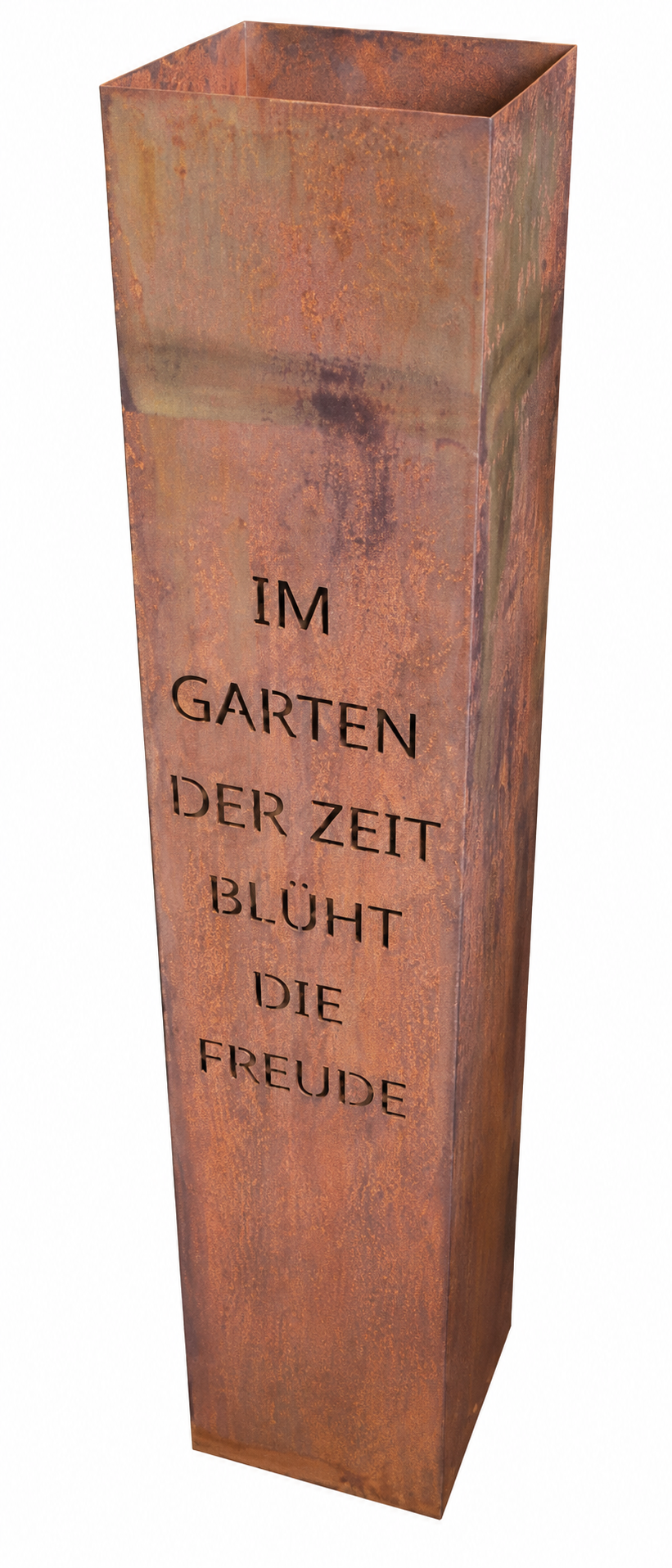 Edelrost Säule Im Garten der Zeit blüht die Freude inkl. Zwischenboden 100cm