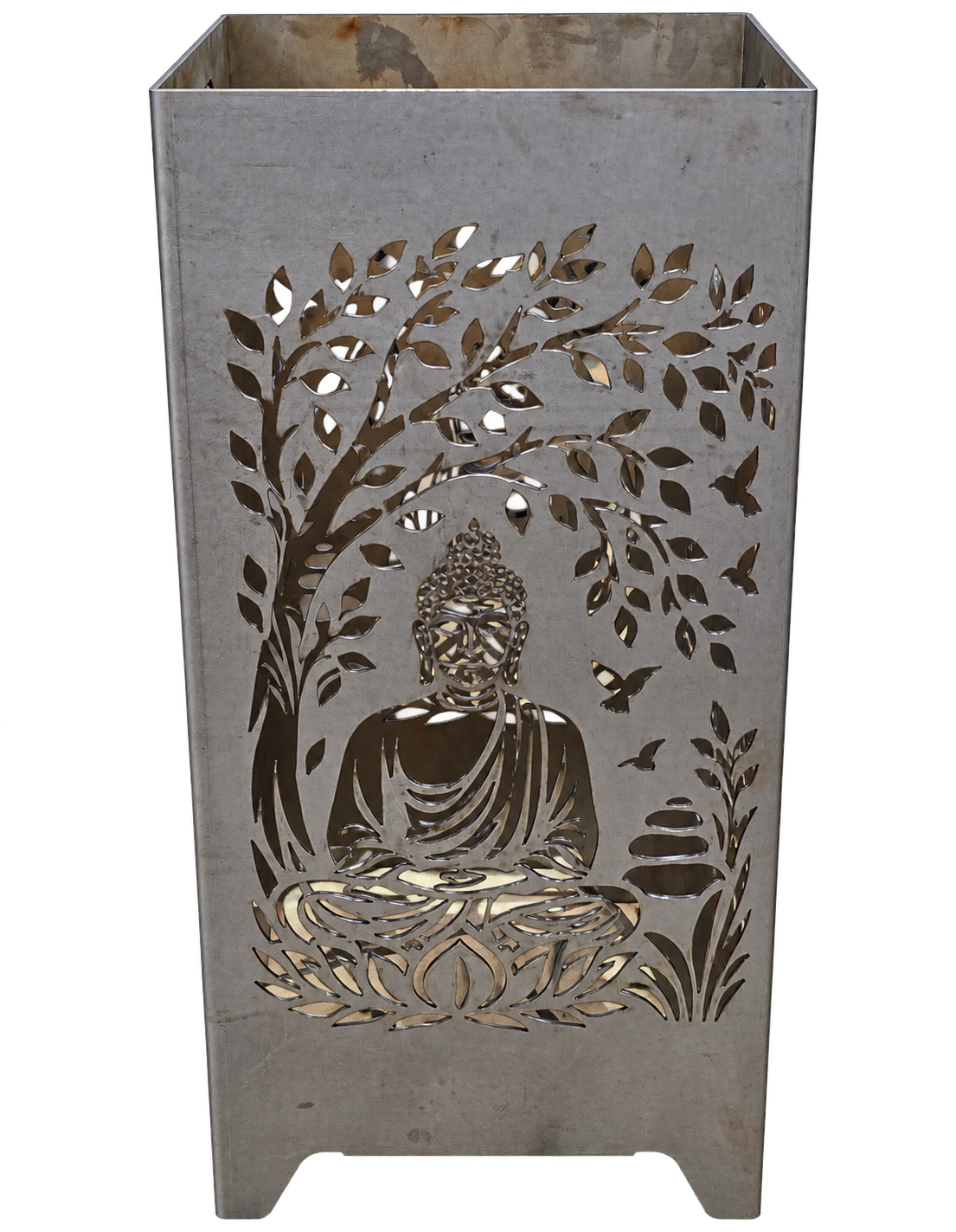 Feuerkorb Buddha - Lotusblüte, Zen & Meditation 75cm mit Griffmulden