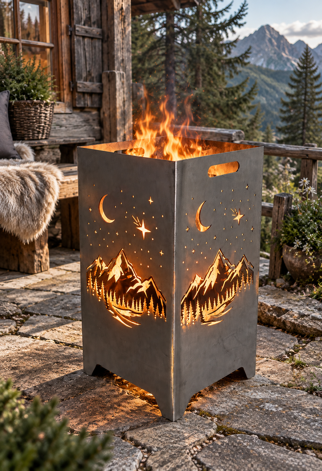 Feuerkorb Bergzauber 75cm mit Griffmulden